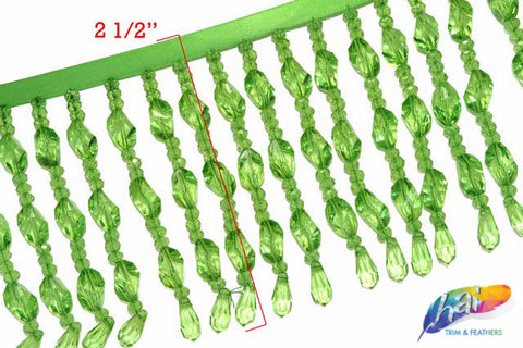 2 1/2" Chunky Acrylic Beaded Fringe, FR-009