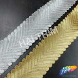 1 3/4" Metallic Herringbone Embroidered Trim, EMB-003