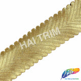 1 3/4" Metallic Herringbone Embroidered Trim, EMB-003