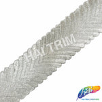 1 3/4" Metallic Herringbone Embroidered Trim, EMB-003