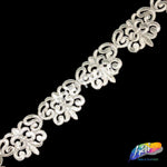 2 1/4" Metallic Embroidered Flower Trim, EMB-020, EMB-031