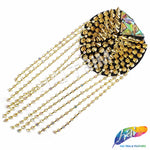 Beaded Spike Epaulet with Rhinestone Cupchain Fringe, EP-001 (sold per piece)