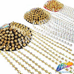 Beaded Spike Epaulet with Rhinestone Cupchain Fringe, EP-001 (sold per piece)