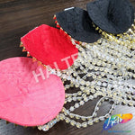 Beaded Spike Epaulet with Rhinestone Cupchain Fringe, EP-001 (sold per piece)