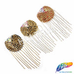 Beaded Spike Epaulet with Rhinestone Cupchain Fringe, EP-001 (sold per piece)
