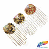 Beaded Spike Epaulet with Rhinestone Cupchain Fringe, EP-001 (sold per piece)