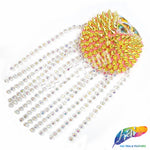 Beaded Spike Epaulet with Rhinestone Cupchain Fringe, EP-001 (sold per piece)