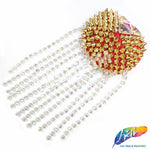 Beaded Spike Epaulet with Rhinestone Cupchain Fringe, EP-001 (sold per piece)