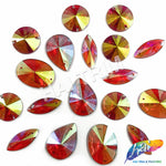 Fuchsia Red AB Pointed Resin Stones, #04