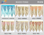 5 1/4" Variegated Beaded Fringe with Bugle and Seed Beads, FR-018
