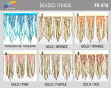 5 1/4" Variegated Beaded Fringe with Bugle and Seed Beads, FR-018