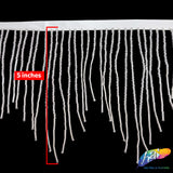 5" Silver Variegated Beaded Fringe with Bugle & Seed Beads, FR-008-1
