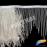 5" Silver Variegated Beaded Fringe with Bugle & Seed Beads, FR-008-1