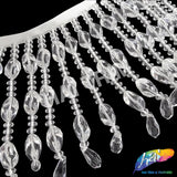 4 1/2" Chunky Acrylic Beaded Fringe, FR-009