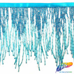 5 1/4" Variegated Beaded Fringe with Bugle and Seed Beads, FR-018