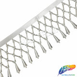 2 3/4" Crystal/Silver Lattice Beaded Fringe, FR-030