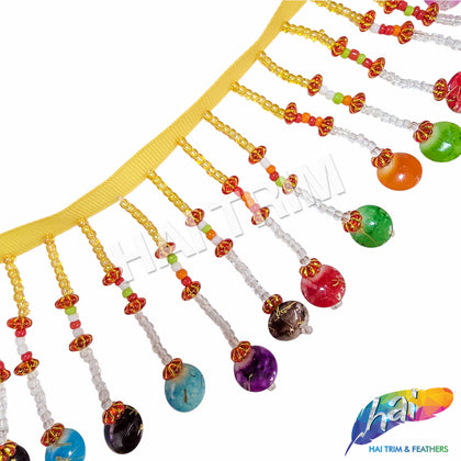 2 3/4" Multicolor Acrylic Beaded Fringe with, FR-032