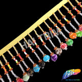 2 3/4" Multicolor Acrylic Beaded Fringe with, FR-032