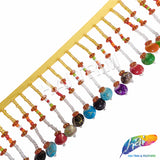 2 3/4" Multicolor Acrylic Beaded Fringe with, FR-032