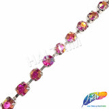 10mm (3/8") Fuchsia AB Acrylic Diamante Cupchain Trim, CST-001