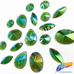 Green AB Pointed Resin Stones, #08