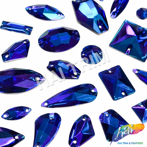 Purple Blue AB Gel Resin Stones, #4