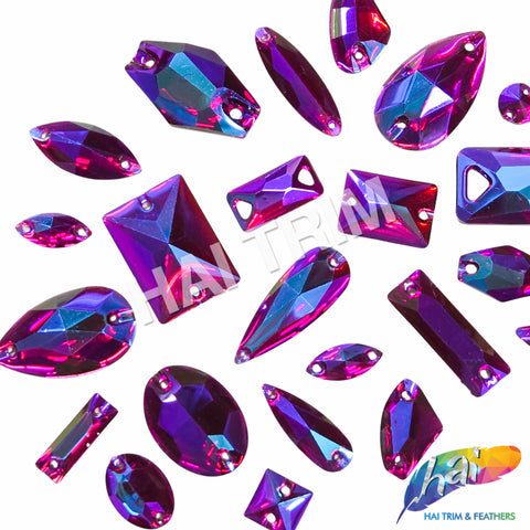 Fuchsia AB Gel Resin Stones, #6