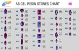Fuchsia AB Gel Resin Stones, #6