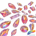 Pink Peach AB Gel Resin Stones, #12