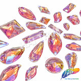 Pink Peach AB Gel Resin Stones, #12