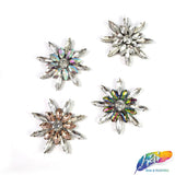 Spike Flower Rhinestone Iron On Applique, IA-006