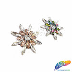 Spike Flower Rhinestone Iron On Applique, IA-006