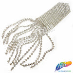 Crystal Arrow Rhinestone Iron On Applique with Rhinestone Fringe, IA-061