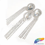 Crystal Chandelier Motif Rhinestone Iron On Applique with Rhinestone Fringe, IA-062