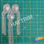 Crystal Chandelier Motif Rhinestone Iron On Applique with Rhinestone Fringe, IA-062