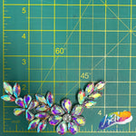 Crystal Flower Motif Rhinestone Iron On Applique, IA-067