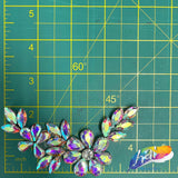 Crystal Flower Motif Rhinestone Iron On Applique, IA-067