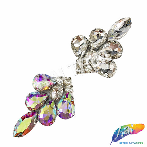 Crystal Pendant Motif Rhinestone Iron On Applique, IA-074