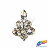 Crystal Pendant Motif Rhinestone Iron On Applique, IA-074