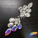 Crystal Pendant Motif Rhinestone Iron On Applique, IA-074