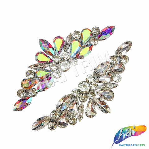Crystal Motif Rhinestone Iron On Applique, IA-075