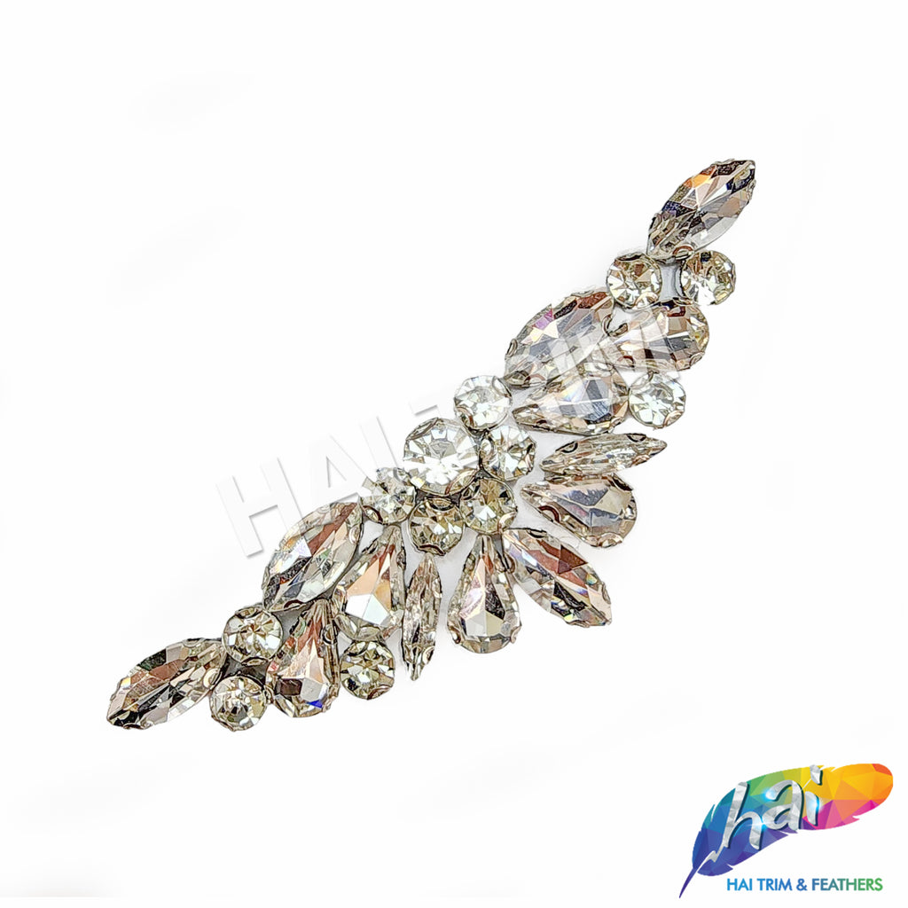 Crystal Motif Rhinestone Iron On Applique, IA-075 – Hai Trim & Feathers Crystal Motif Rhinestone Iron On Applique, IA-075 – Hai Trim & Feathers