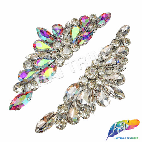 Crystal Motif Rhinestone Iron On Applique, IA-075 – Hai Trim & Feathers Crystal Motif Rhinestone Iron On Applique, IA-075 – Hai Trim & Feathers