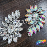 Crystal Swirl Motif Rhinestone Iron On Applique, IA-078