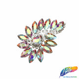 Crystal Swirl Motif Rhinestone Iron On Applique, IA-078