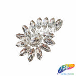 Crystal Swirl Motif Rhinestone Iron On Applique, IA-078