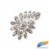 Crystal Swirl Motif Rhinestone Iron On Applique, IA-078