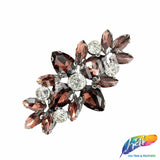 Glass Rhinestone Flower Motif Iron On Applique, IA-001