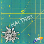 Spike Flower Rhinestone Iron On Applique, IA-006