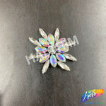 Spike Flower Rhinestone Iron On Applique, IA-006